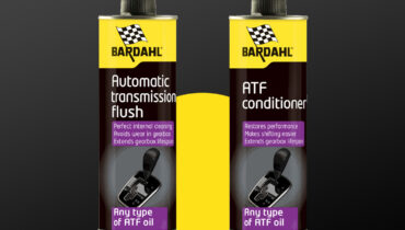 A graphic design with Bardahl Automatic Transmission Flush and ATF Conditioner side-by-side.