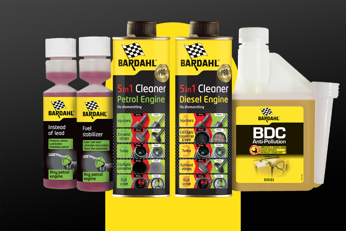 A selection of Bardahl fuel additives available in Zimbabwe